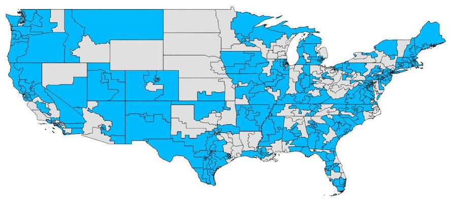 Geographic Footprint of the 2017 Congressional App Challenge