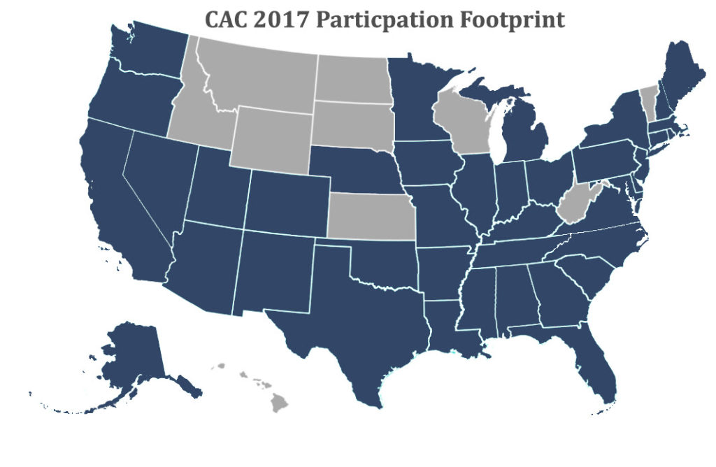 Geographic Footprint of the 2017 Congressional App Challenge