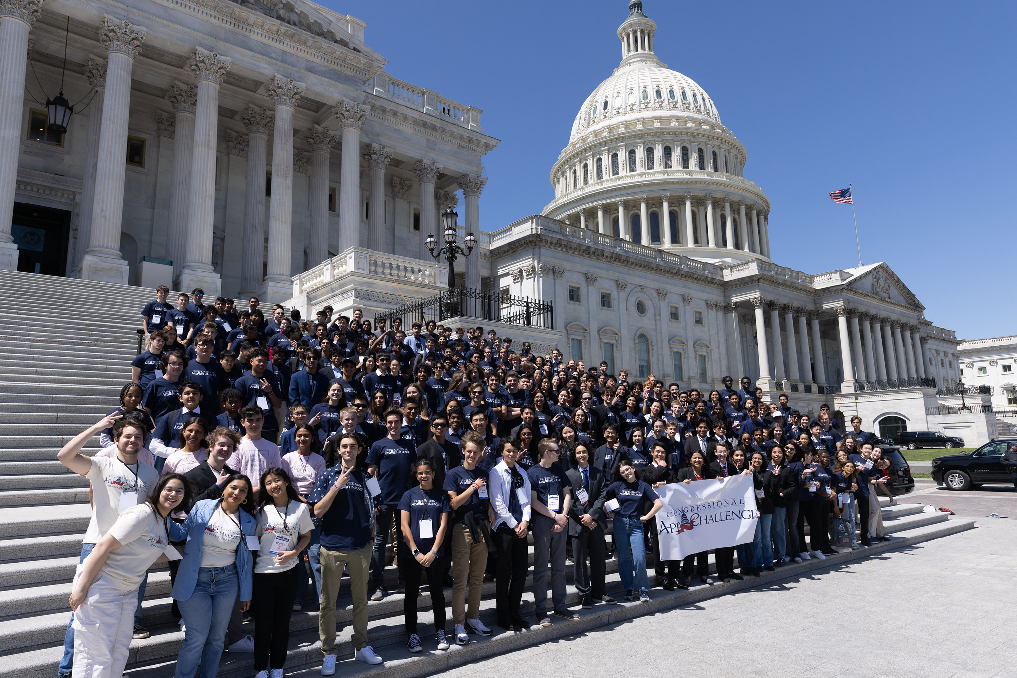 App Challengers on the steps of the Capitol for #HouseOfCode 2023