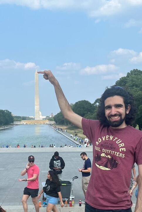 David walks the National Mall in his free time