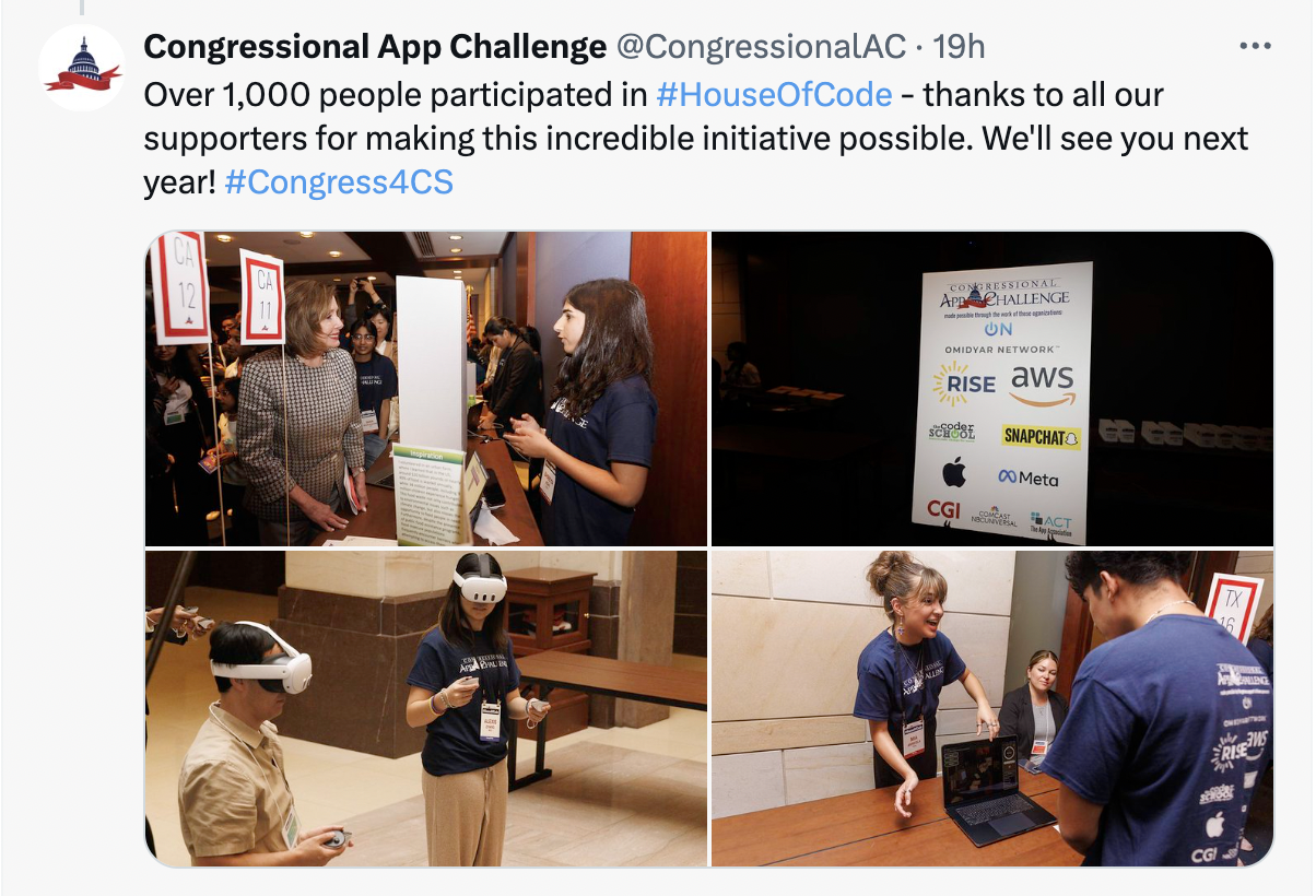 Congressional App Challenge Tweet