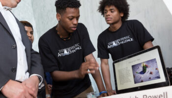 students demoing